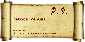 Patócs Vénusz névjegykártya